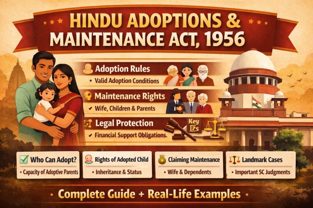 Hindu Adoptions and Maintenance Act, 1956 Explained – Adoption Rules, Maintenance Rights & Legal Insights (2026) Hindu Adoption and Maintenance Act, 1956 | Lawsection.in
