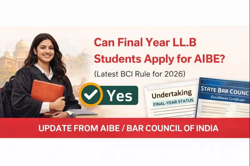 can final year Law student apply for AIBE? Lawsection.in