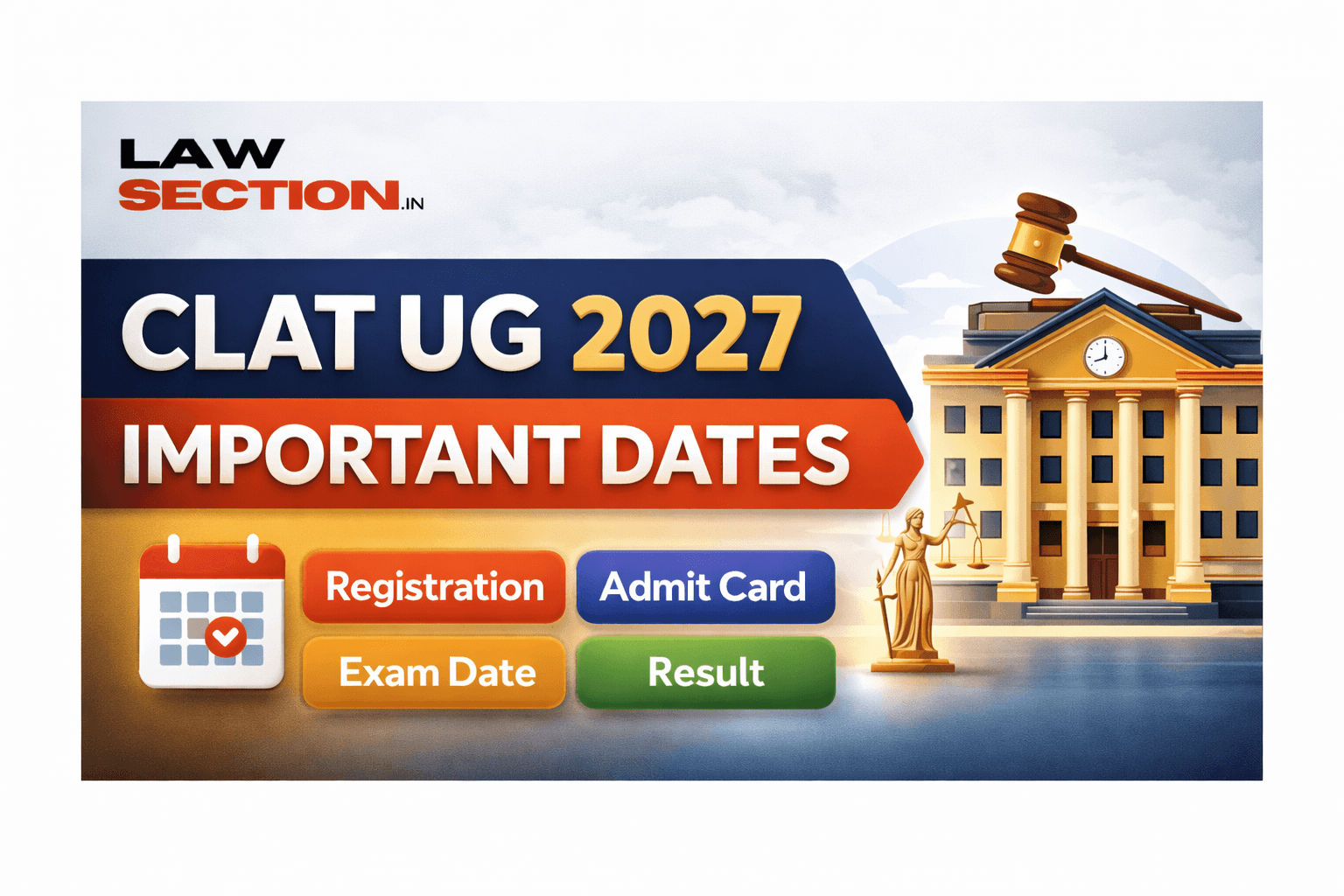 CLAT UG 2027 Important Dates: Registration, Admit Card, Exam & Result Schedule