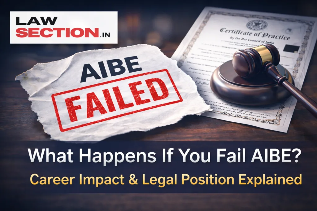 Bare Acts Allowed in AIBE Exam 2026 (Complete BCI List + Rules + Mistakes to Avoid) What Happens If You Fail AIBE