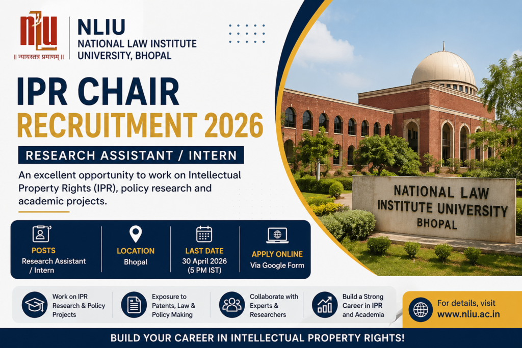 ipr chair recruitment 2026 nliu