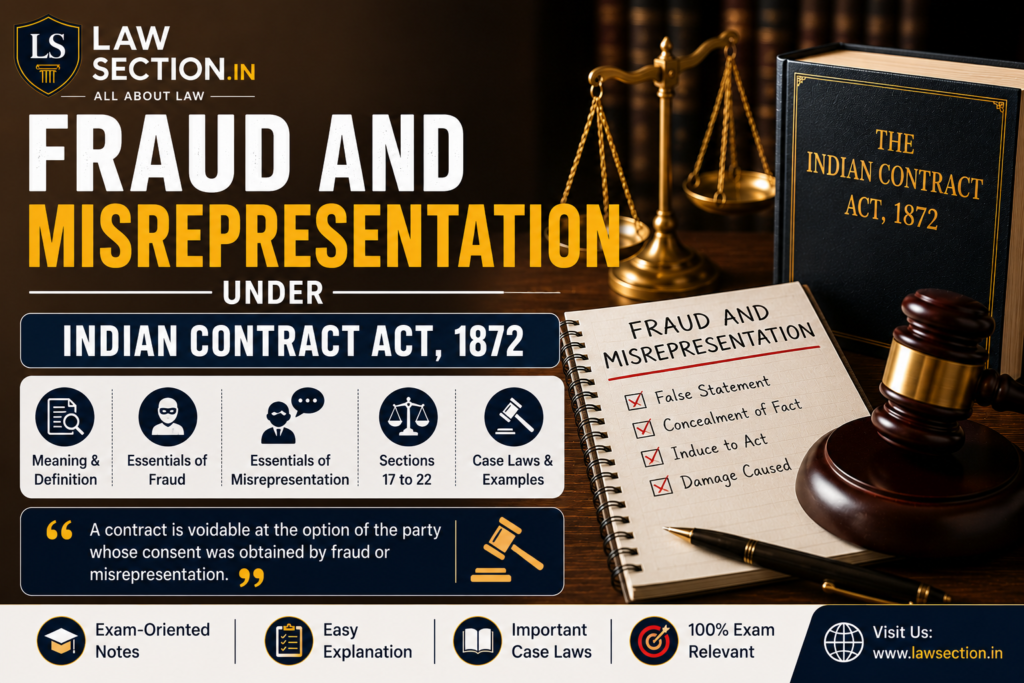 Fraud and Misrepresentation under Indian Contract Act 1872