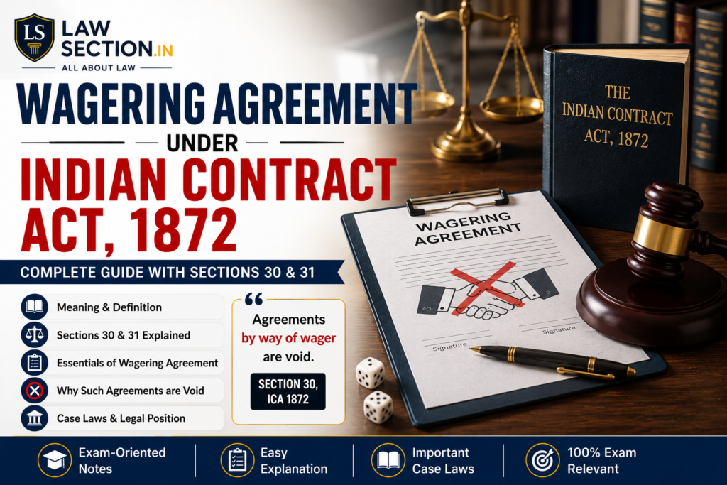 wegering agreement under indian contract act 1872