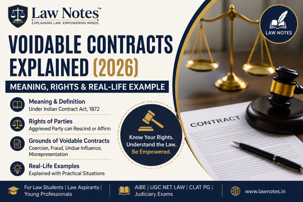 Voidable Contracts Explained (2026): Meaning, Rights & Real-Life Example voidable under indian contract 1872
