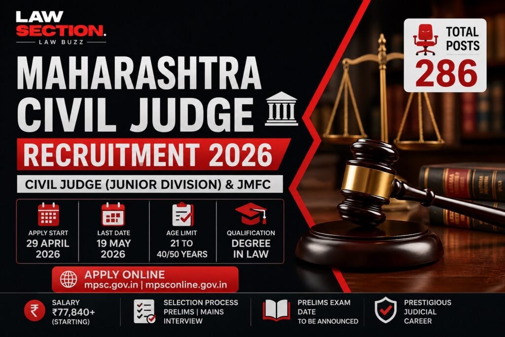 Maharashtra Civil Judge exam 2026 | Lawsection.in